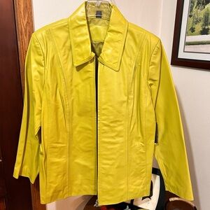 Worthington 100% Genuine Leather Lime Green Jacket